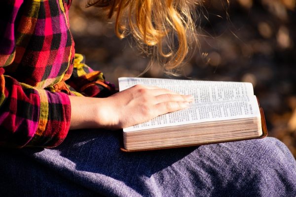 Woman reading the Bible